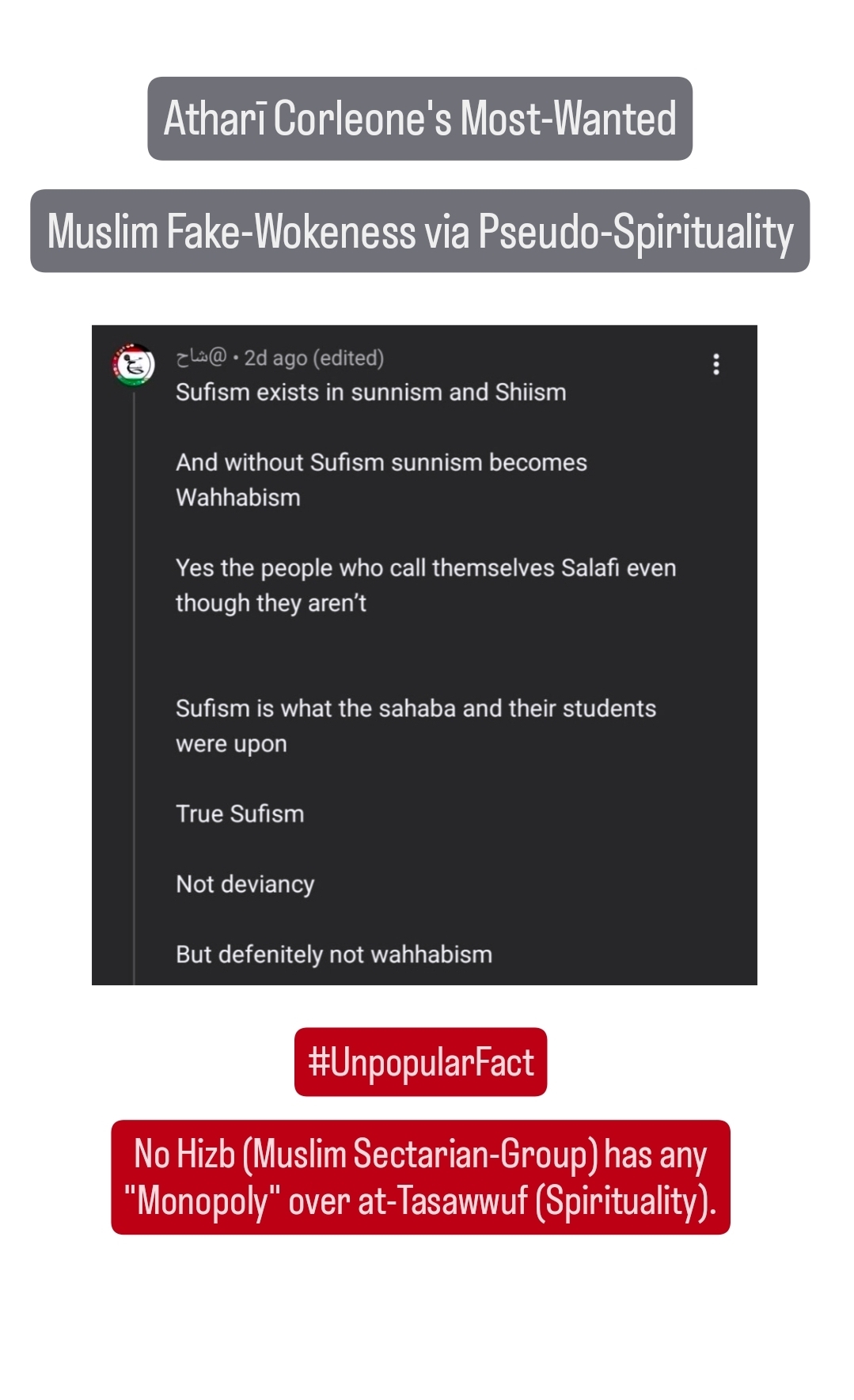 Atharī Corleone’s Most Wanted: The Judeo-Christian Legacy found within Shī`ism, Sūfism, Salafism