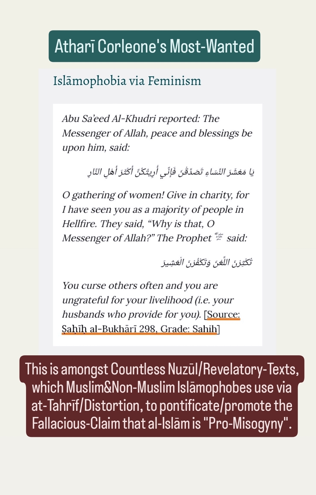 Islāmophobia via Feminism