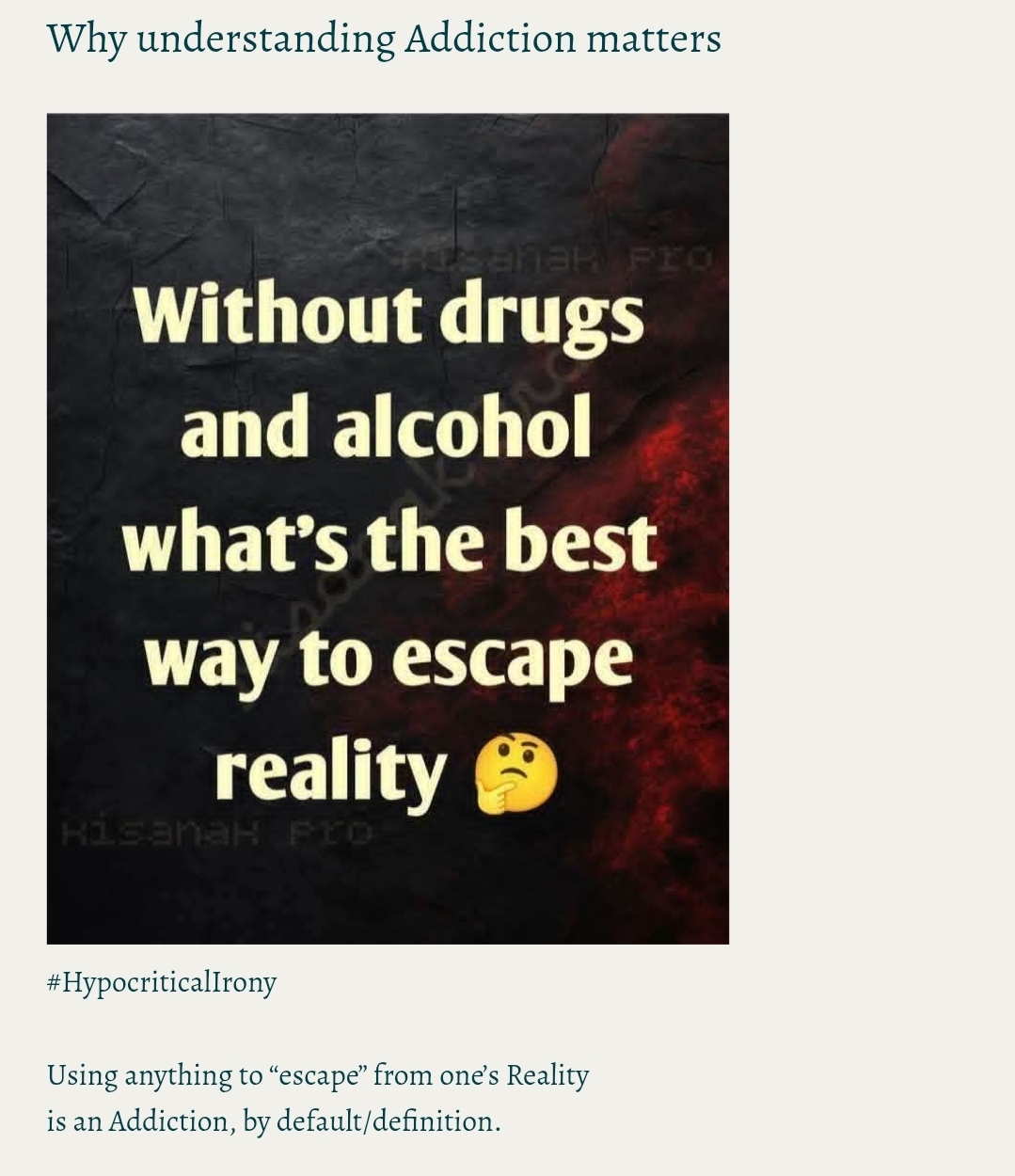 Why understanding Addiction matters