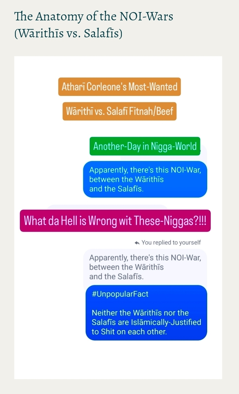 The Anatomy of the NOI-Wars (Wārithīs vs. Salafīs)