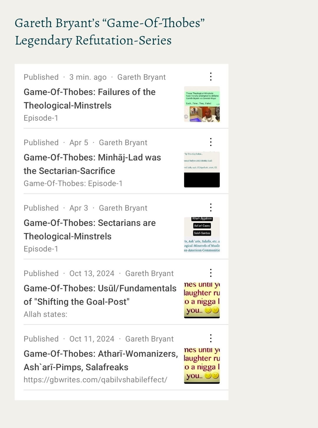 Gareth Bryant’s “Game-Of-Thobes” Legendary Refutation-Series